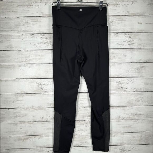 Calia Womens Essential Mesh 7/8 Nylon Spandex Leggings Pure Black M - Picture 4 of 9